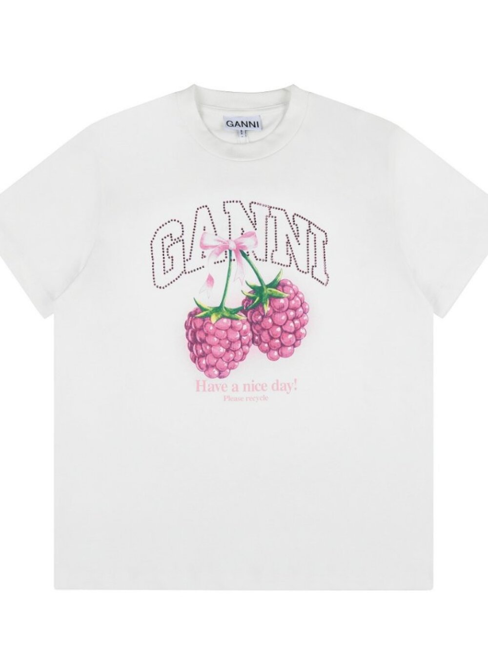 GANNI Printed Graffiti Short-Sleeve Top